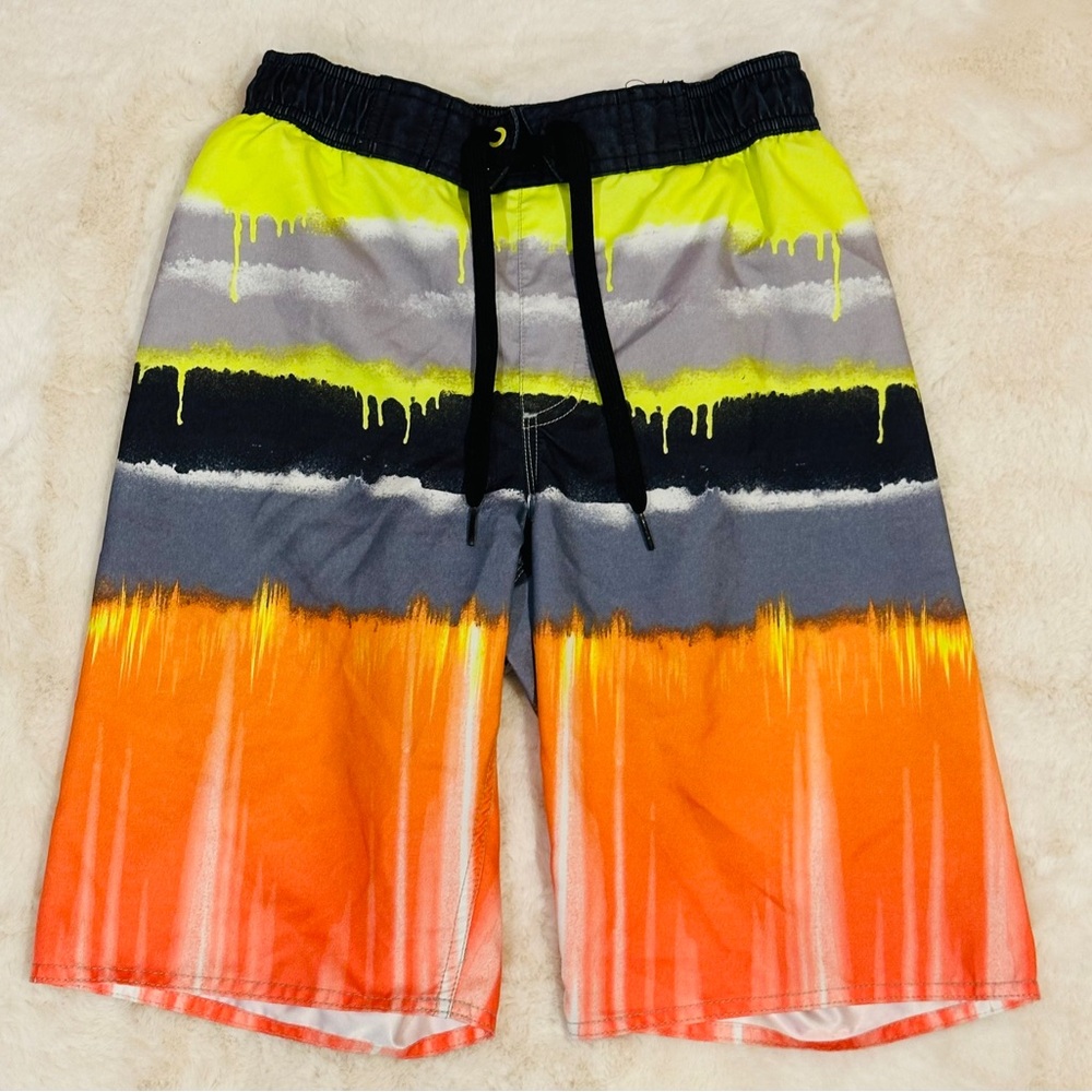 BROTHERS boys Swim Trunks - Yellow, Gray, Orange